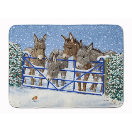 Carolines Treasures Donkeys and Robin at the Fence Machine Washable Memory Foam Mat ASA2210RUG